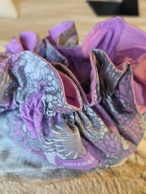 Doterra Purple and Gray Drawstring Jewelry Pouch